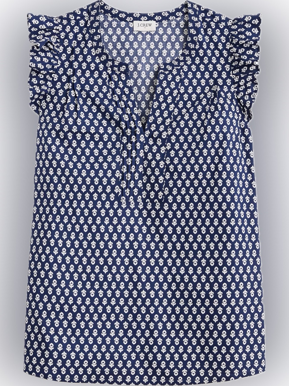 Flutter-sleeve block-print top